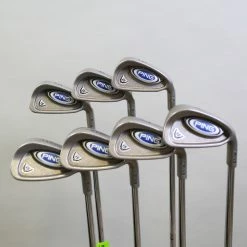 Ping I5 Green Dot 3-9 Iron Set RH -1 In Steel Shaft Stiff Flex