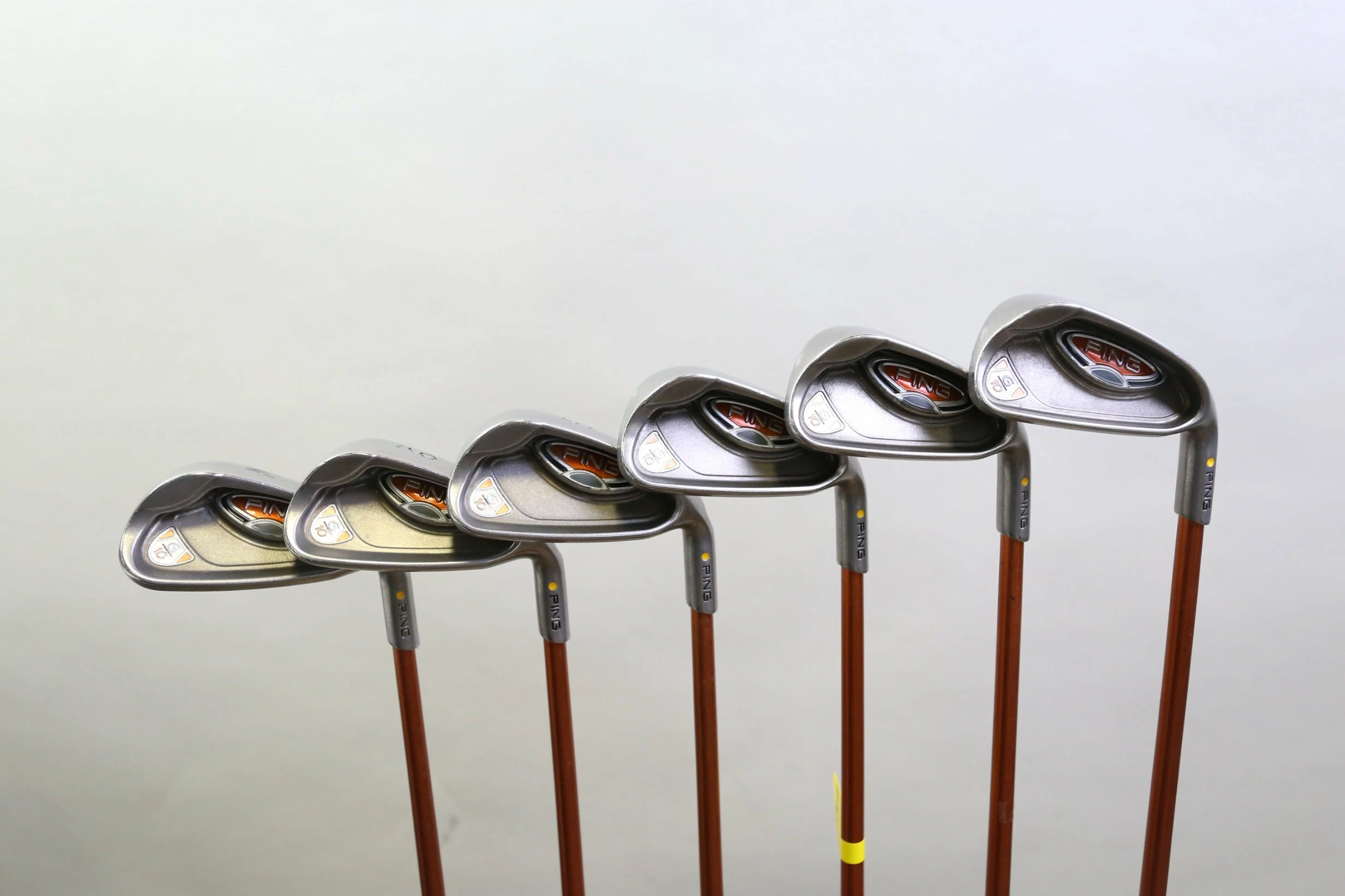 Ping G10 5-9, PW Yellow Dot Iron Set RH Ping TFC 129 Shafts Regular Flex 3 Ping G10 5-9, PW Yellow Dot Iron Set RH Ping TFC 129 Shafts Regular Flex