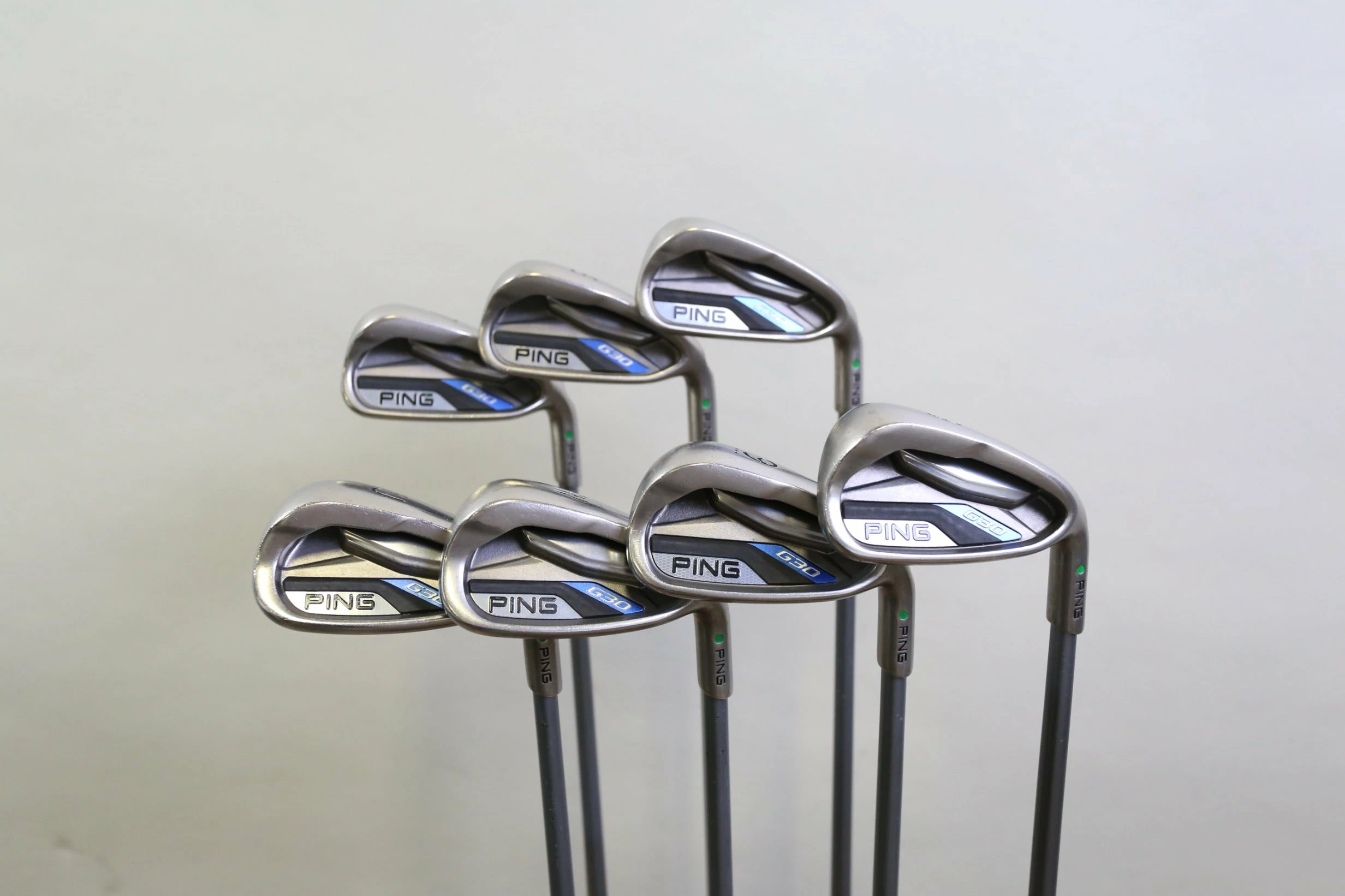 Ping G30 Green Dot 5-PW, GW Iron Set RH -0.5 In Graphite Shaft Regular Flex 3 Ping G30 Green Dot 5-PW, GW Iron Set RH -0.5 In Graphite Shaft Regular Flex