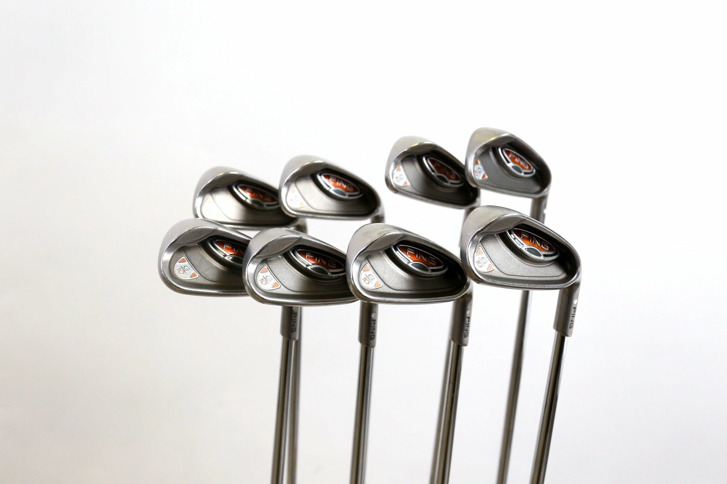 Ping G10 White Dot 4-PW-UW Iron Set RH +0.75 In Ping AWT Steel Stiff Flex 4 Ping G10 White Dot 4-PW-UW Iron Set RH +0.75 In Ping AWT Steel Stiff Flex - Image 2