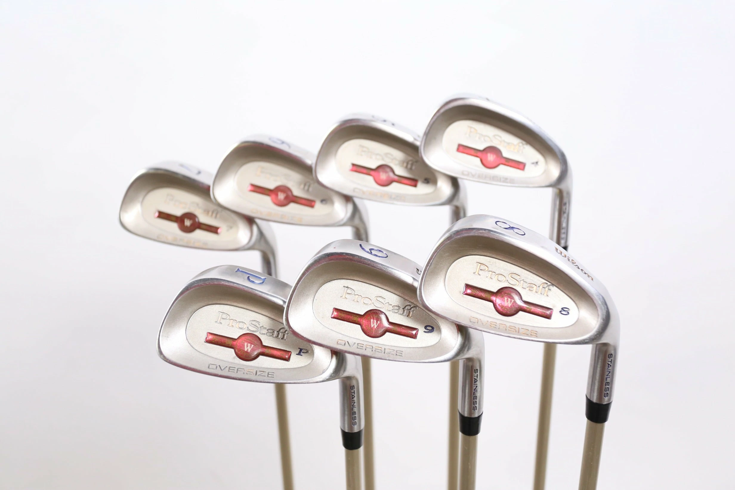 Wilson Pro Staff WD Oversize 4-PW Iron Set RH -0.5 In Graphite Shafts Ladies 3 Wilson Pro Staff WD Oversize 4-PW Iron Set RH -0.5 In Graphite Shafts Ladies